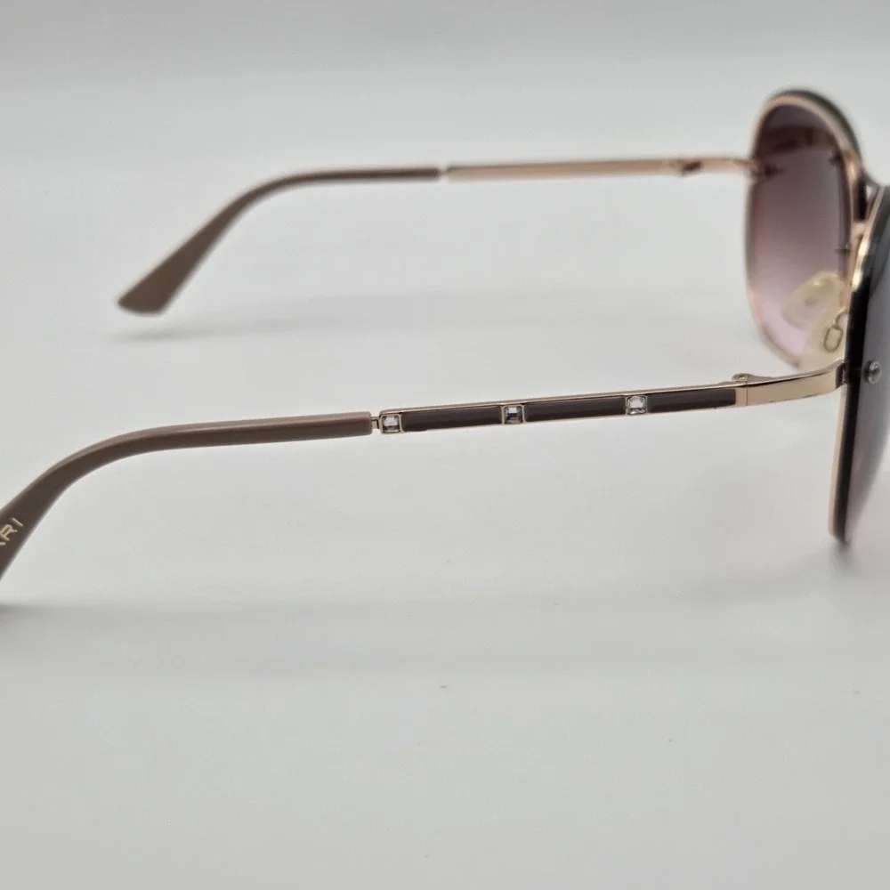 Tahari Women's Aviator Sunglasses Rose Gold Rose Pink Gradient Lenses Crystals